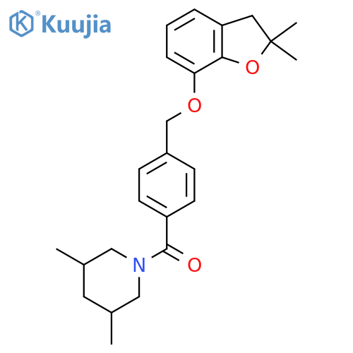 1-(4-{(2,2-dimethyl-2,3-dihydro-1-benzofuran-7-yl)oxymethyl}benzoyl)-3,5-dimethylpiperidine structure