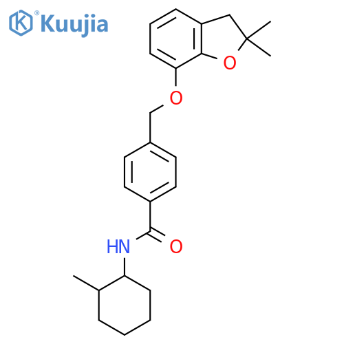 4-{(2,2-dimethyl-2,3-dihydro-1-benzofuran-7-yl)oxymethyl}-N-(2-methylcyclohexyl)benzamide structure