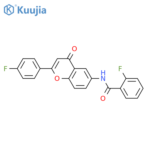 2-fluoro-N-2-(4-fluorophenyl)-4-oxo-4H-chromen-6-ylbenzamide structure