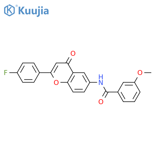 N-2-(4-fluorophenyl)-4-oxo-4H-chromen-6-yl-3-methoxybenzamide structure