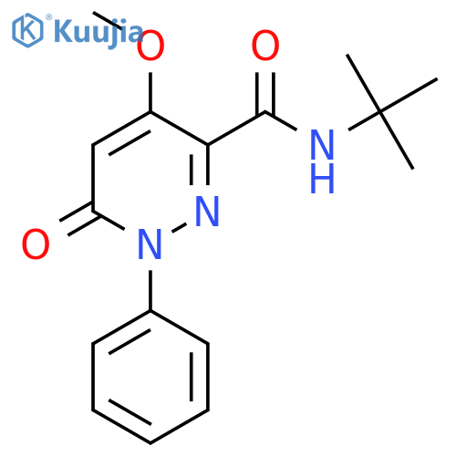 N-tert-butyl-4-methoxy-6-oxo-1-phenyl-1,6-dihydropyridazine-3-carboxamide structure