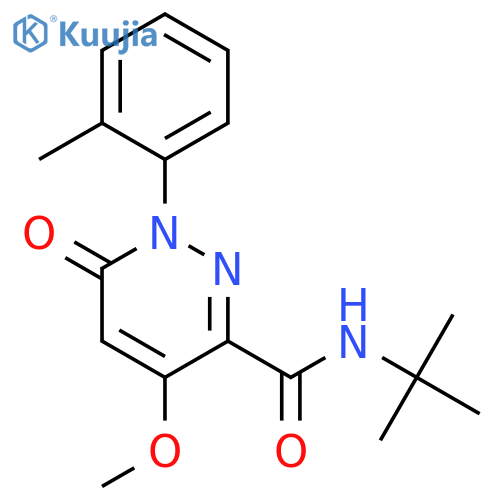 N-tert-butyl-4-methoxy-1-(2-methylphenyl)-6-oxo-1,6-dihydropyridazine-3-carboxamide structure
