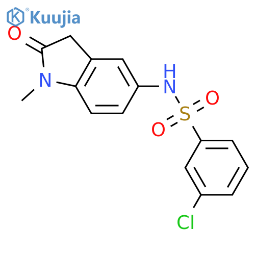 3-chloro-N-(1-methyl-2-oxo-2,3-dihydro-1H-indol-5-yl)benzene-1-sulfonamide structure