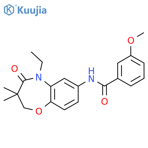 N-(5-ethyl-3,3-dimethyl-4-oxo-2,3,4,5-tetrahydro-1,5-benzoxazepin-7-yl)-3-methoxybenzamide structure
