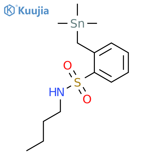 Benzenesulfonamide, N-butyl-2-[(trimethylstannyl)methyl]- structure