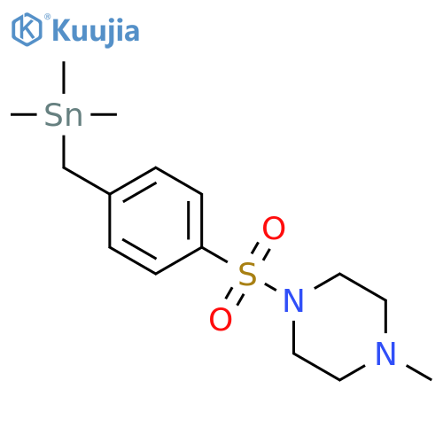 Piperazine, 1-methyl-4-[[4-[(trimethylstannyl)methyl]phenyl]sulfonyl]- structure