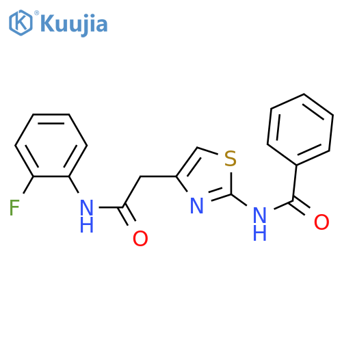 N-(4-{(2-fluorophenyl)carbamoylmethyl}-1,3-thiazol-2-yl)benzamide structure