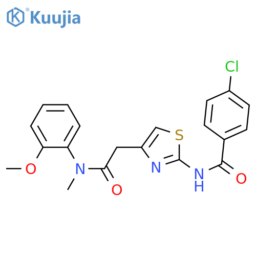 4-chloro-N-4-({(2-methoxyphenyl)methylcarbamoyl}methyl)-1,3-thiazol-2-ylbenzamide structure