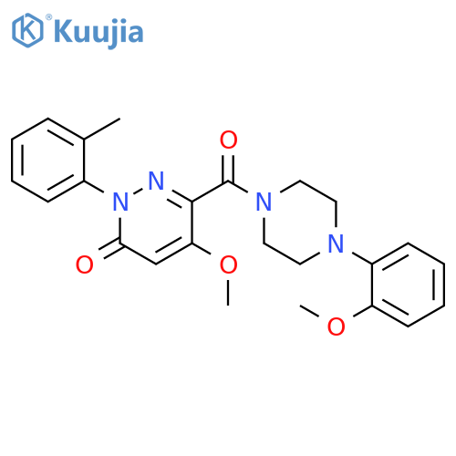 5-methoxy-6-4-(2-methoxyphenyl)piperazine-1-carbonyl-2-(2-methylphenyl)-2,3-dihydropyridazin-3-one structure