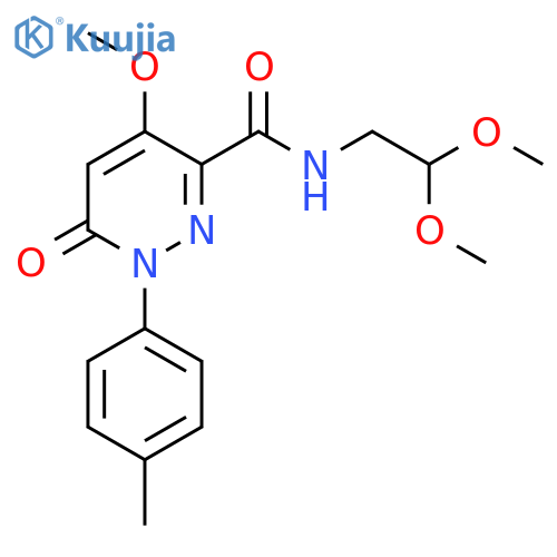 N-(2,2-dimethoxyethyl)-4-methoxy-1-(4-methylphenyl)-6-oxo-1,6-dihydropyridazine-3-carboxamide structure