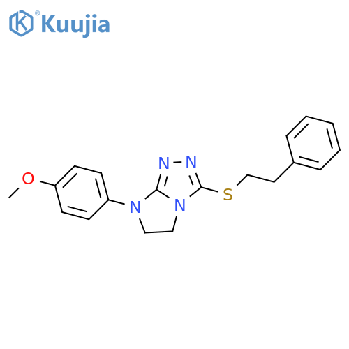 7-(4-methoxyphenyl)-3-(2-phenylethyl)sulfanyl-5H,6H,7H-imidazo2,1-c1,2,4triazole structure