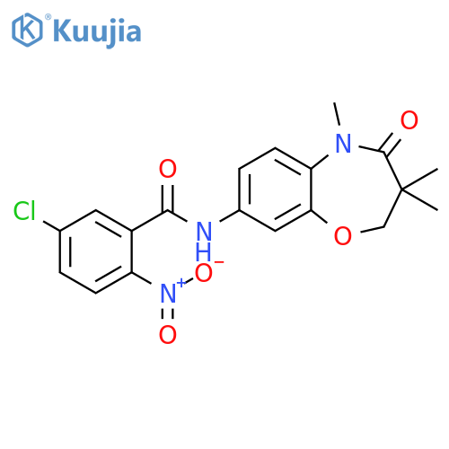 5-chloro-2-nitro-N-(3,3,5-trimethyl-4-oxo-2,3,4,5-tetrahydro-1,5-benzoxazepin-8-yl)benzamide structure