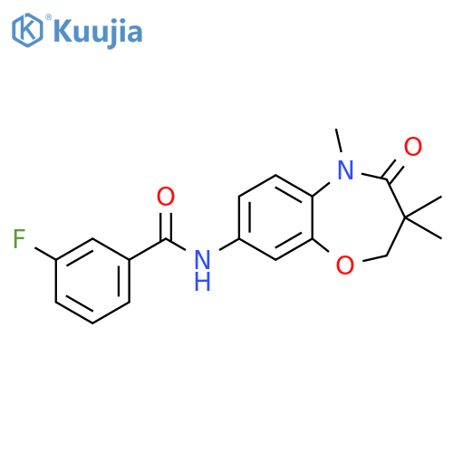 3-fluoro-N-(3,3,5-trimethyl-4-oxo-2,3,4,5-tetrahydro-1,5-benzoxazepin-8-yl)benzamide structure