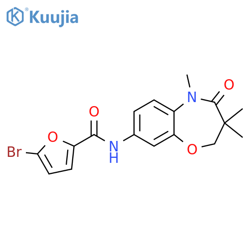 5-bromo-N-(3,3,5-trimethyl-4-oxo-2,3,4,5-tetrahydro-1,5-benzoxazepin-8-yl)furan-2-carboxamide structure