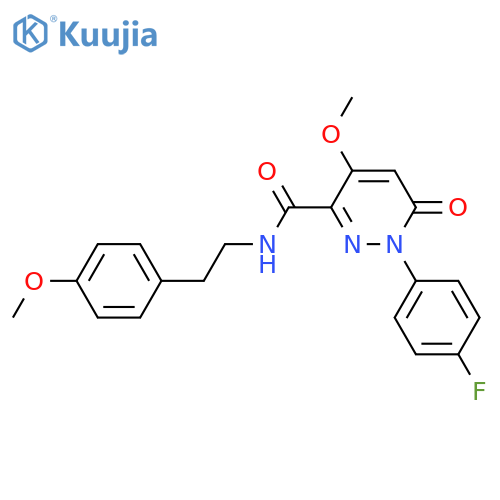 1-(4-fluorophenyl)-4-methoxy-N-2-(4-methoxyphenyl)ethyl-6-oxo-1,6-dihydropyridazine-3-carboxamide structure