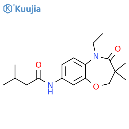 N-(5-ethyl-3,3-dimethyl-4-oxo-2,3,4,5-tetrahydro-1,5-benzoxazepin-8-yl)-3-methylbutanamide structure