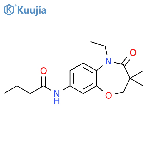 N-(5-ethyl-3,3-dimethyl-4-oxo-2,3,4,5-tetrahydro-1,5-benzoxazepin-8-yl)butanamide structure