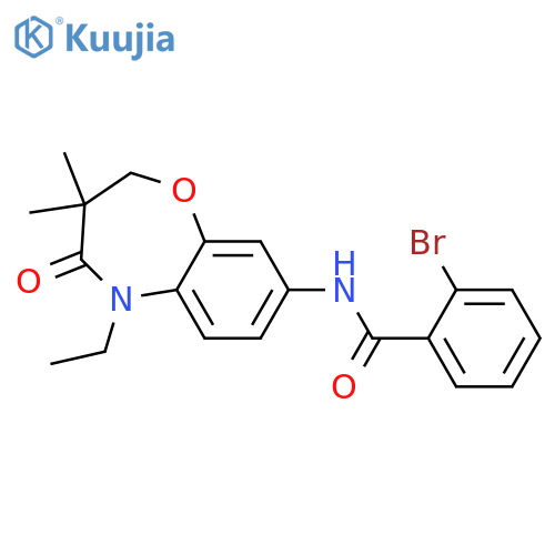 2-bromo-N-(5-ethyl-3,3-dimethyl-4-oxo-2,3,4,5-tetrahydro-1,5-benzoxazepin-8-yl)benzamide structure