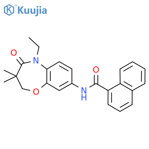 N-(5-ethyl-3,3-dimethyl-4-oxo-2,3,4,5-tetrahydro-1,5-benzoxazepin-8-yl)naphthalene-1-carboxamide structure