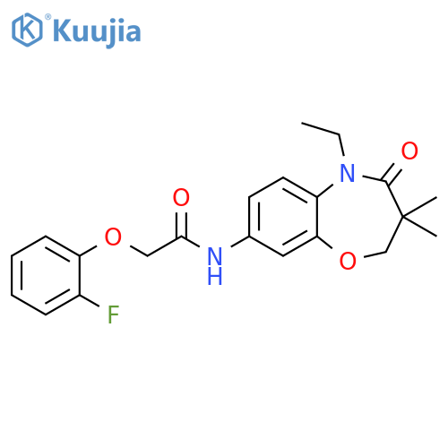N-(5-ethyl-3,3-dimethyl-4-oxo-2,3,4,5-tetrahydro-1,5-benzoxazepin-8-yl)-2-(2-fluorophenoxy)acetamide structure