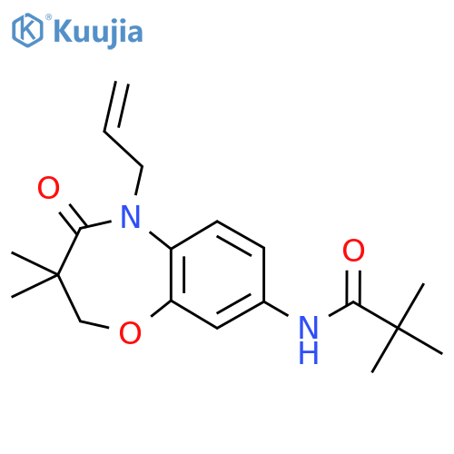 N-3,3-dimethyl-4-oxo-5-(prop-2-en-1-yl)-2,3,4,5-tetrahydro-1,5-benzoxazepin-8-yl-2,2-dimethylpropanamide structure
