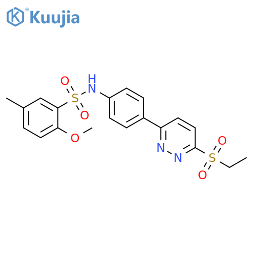 N-{4-6-(ethanesulfonyl)pyridazin-3-ylphenyl}-2-methoxy-5-methylbenzene-1-sulfonamide structure