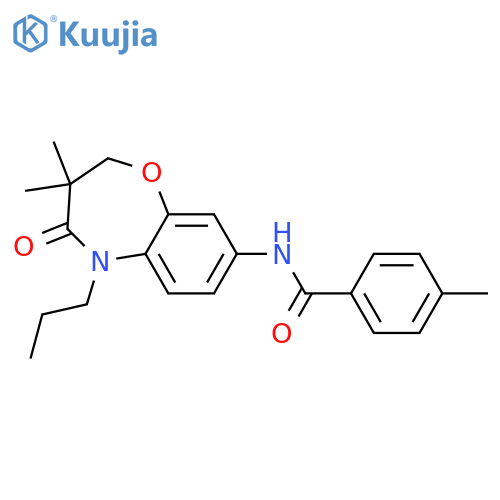 N-(3,3-dimethyl-4-oxo-5-propyl-2,3,4,5-tetrahydro-1,5-benzoxazepin-8-yl)-4-methylbenzamide structure