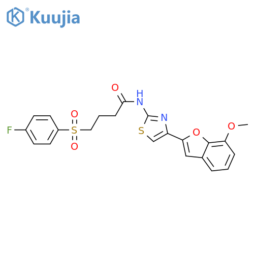 4-(4-fluorobenzenesulfonyl)-N-4-(7-methoxy-1-benzofuran-2-yl)-1,3-thiazol-2-ylbutanamide structure