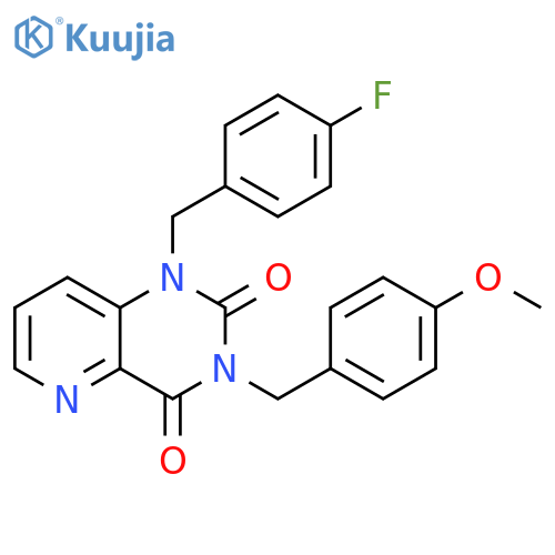 1-(4-fluorophenyl)methyl-3-(4-methoxyphenyl)methyl-1H,2H,3H,4H-pyrido3,2-dpyrimidine-2,4-dione structure