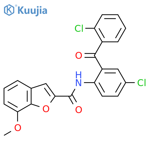 N-4-chloro-2-(2-chlorobenzoyl)phenyl-7-methoxy-1-benzofuran-2-carboxamide structure