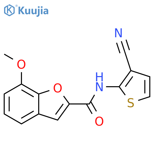N-(3-cyanothiophen-2-yl)-7-methoxy-1-benzofuran-2-carboxamide structure