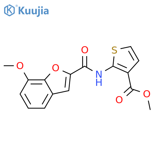 methyl 2-(7-methoxy-1-benzofuran-2-amido)thiophene-3-carboxylate structure