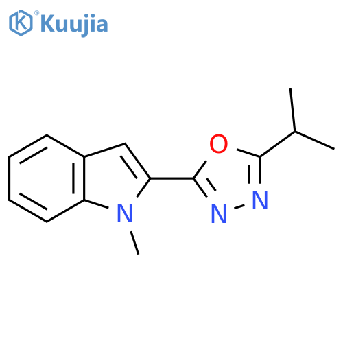 1-methyl-2-5-(propan-2-yl)-1,3,4-oxadiazol-2-yl-1H-indole structure