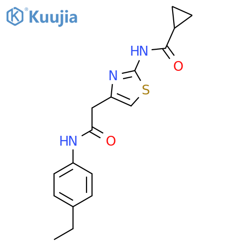 N-(4-{(4-ethylphenyl)carbamoylmethyl}-1,3-thiazol-2-yl)cyclopropanecarboxamide structure