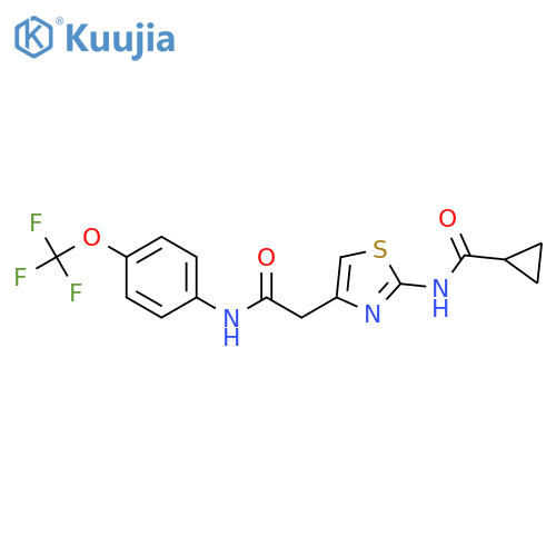 N-4-({4-(trifluoromethoxy)phenylcarbamoyl}methyl)-1,3-thiazol-2-ylcyclopropanecarboxamide structure