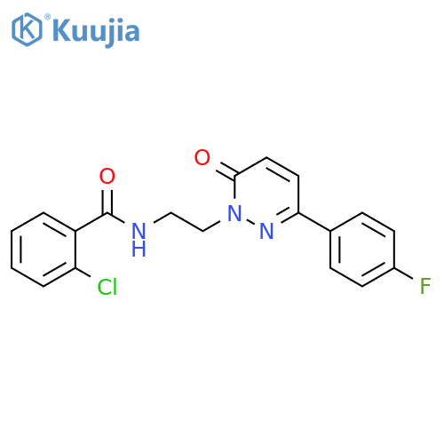 2-chloro-N-{2-3-(4-fluorophenyl)-6-oxo-1,6-dihydropyridazin-1-ylethyl}benzamide structure