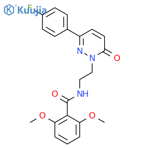 N-{2-3-(4-fluorophenyl)-6-oxo-1,6-dihydropyridazin-1-ylethyl}-2,6-dimethoxybenzamide structure