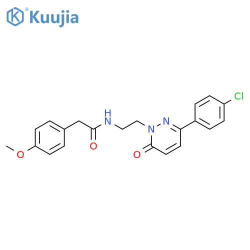 N-{2-3-(4-chlorophenyl)-6-oxo-1,6-dihydropyridazin-1-ylethyl}-2-(4-methoxyphenyl)acetamide structure