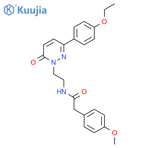 N-{2-3-(4-ethoxyphenyl)-6-oxo-1,6-dihydropyridazin-1-ylethyl}-2-(4-methoxyphenyl)acetamide structure