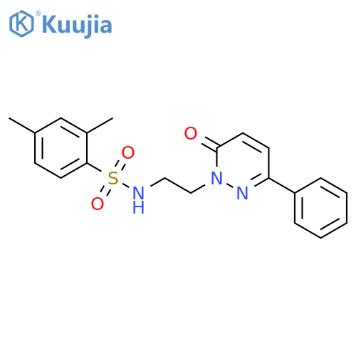 2,4-dimethyl-N-2-(6-oxo-3-phenyl-1,6-dihydropyridazin-1-yl)ethylbenzene-1-sulfonamide structure
