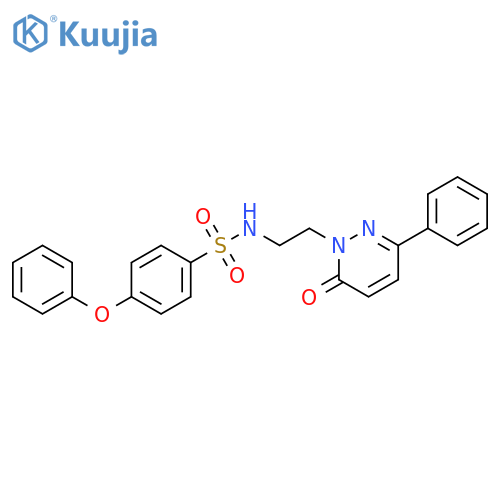 N-2-(6-oxo-3-phenyl-1,6-dihydropyridazin-1-yl)ethyl-4-phenoxybenzene-1-sulfonamide structure