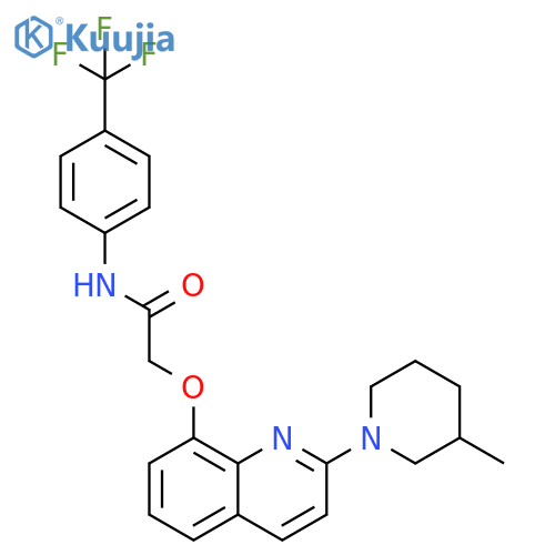 2-{2-(3-methylpiperidin-1-yl)quinolin-8-yloxy}-N-4-(trifluoromethyl)phenylacetamide structure