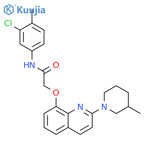 N-(3-chloro-4-methylphenyl)-2-{2-(3-methylpiperidin-1-yl)quinolin-8-yloxy}acetamide structure