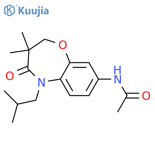N-3,3-dimethyl-5-(2-methylpropyl)-4-oxo-2,3,4,5-tetrahydro-1,5-benzoxazepin-8-ylacetamide structure