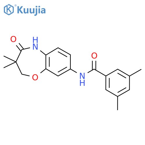 N-(3,3-dimethyl-4-oxo-2,3,4,5-tetrahydro-1,5-benzoxazepin-8-yl)-3,5-dimethylbenzamide structure