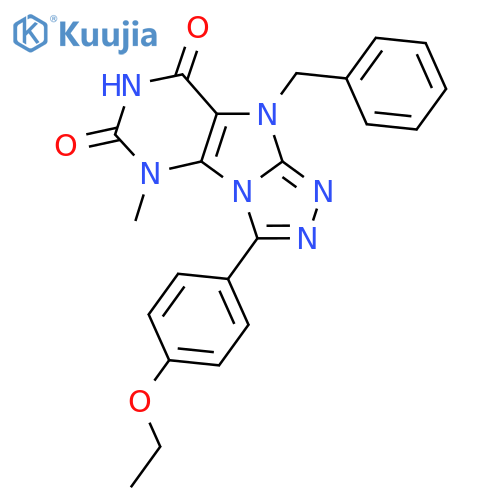 9-benzyl-3-(4-ethoxyphenyl)-5-methyl-5H,6H,7H,8H,9H-1,2,4triazolo3,4-hpurine-6,8-dione structure