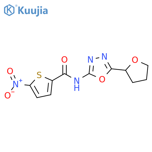 5-nitro-N-5-(oxolan-2-yl)-1,3,4-oxadiazol-2-ylthiophene-2-carboxamide structure