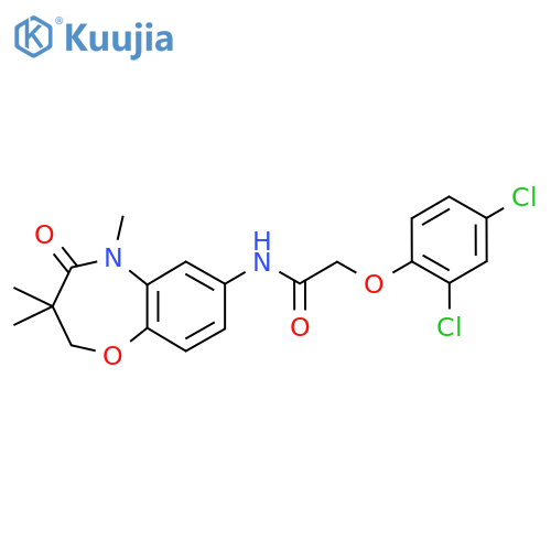 2-(2,4-dichlorophenoxy)-N-(3,3,5-trimethyl-4-oxo-2,3,4,5-tetrahydro-1,5-benzoxazepin-7-yl)acetamide structure