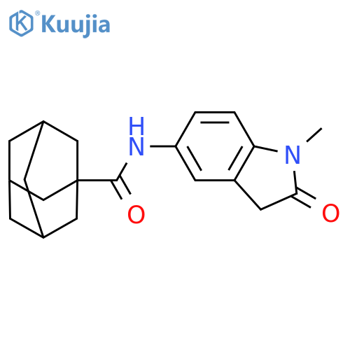 N-(1-methyl-2-oxo-2,3-dihydro-1H-indol-5-yl)adamantane-1-carboxamide structure