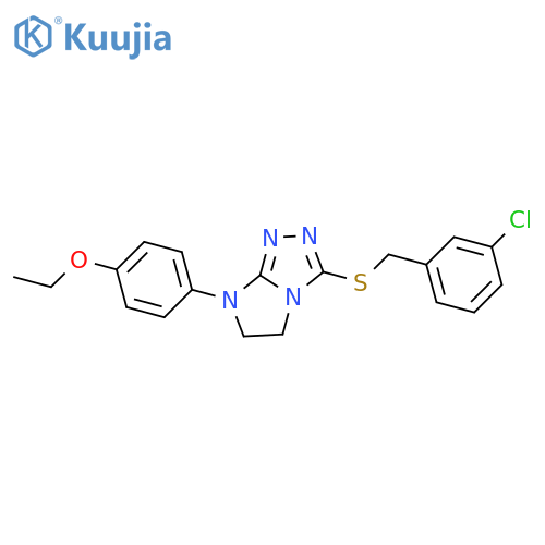 3-{(3-chlorophenyl)methylsulfanyl}-7-(4-ethoxyphenyl)-5H,6H,7H-imidazo2,1-c1,2,4triazole structure